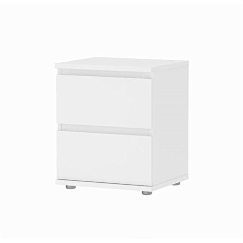 Tvilum 2 Drawer Bedroom Nightstand Nighstand, White