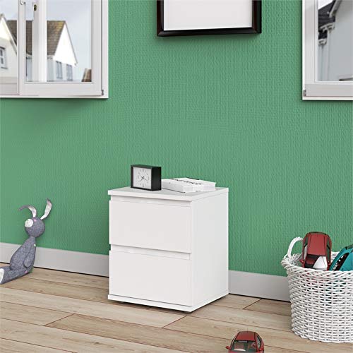 Tvilum 2 Drawer Bedroom Nightstand Nighstand, White