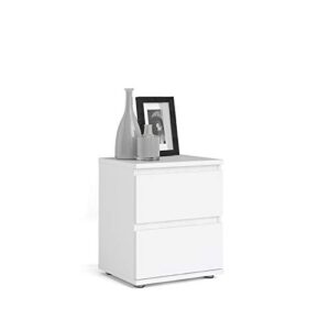 Tvilum 2 Drawer Bedroom Nightstand Nighstand, White