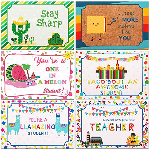 Outus 60 Pieces Back to School Thinking of You School Themed Blank Postcards Colorful Cute Postcards Accessories for Teachers Students Showing Love Encouragement and Support (Mexican Style)