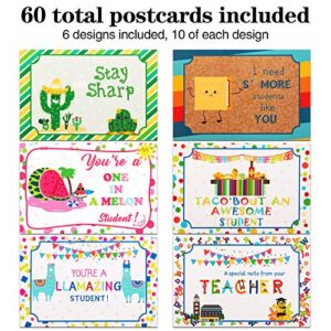 Outus 60 Pieces Back to School Thinking of You School Themed Blank Postcards Colorful Cute Postcards Accessories for Teachers Students Showing Love Encouragement and Support (Mexican Style)