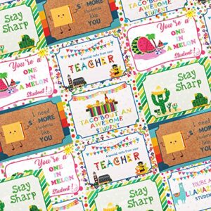 Outus 60 Pieces Back to School Thinking of You School Themed Blank Postcards Colorful Cute Postcards Accessories for Teachers Students Showing Love Encouragement and Support (Mexican Style)