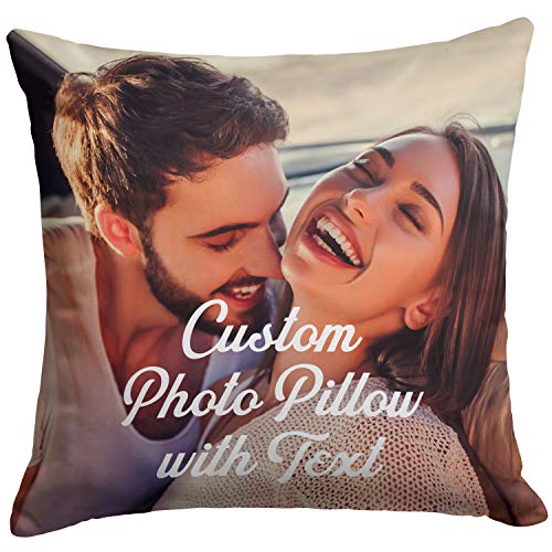 Custom Love, Couple Photo Pillow w Any Picture | 16x16 - Optional Pillow Insert | Personalized Pillow Cover with Your Loved Ones - Custom Gifts w Any Picture, Couple Gifts