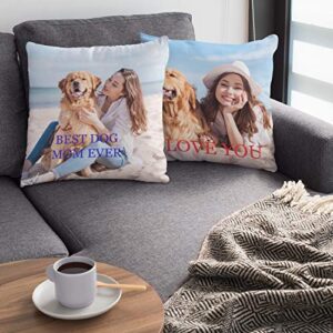 Custom Love, Couple Photo Pillow w Any Picture | 16x16 - Optional Pillow Insert | Personalized Pillow Cover with Your Loved Ones - Custom Gifts w Any Picture, Couple Gifts