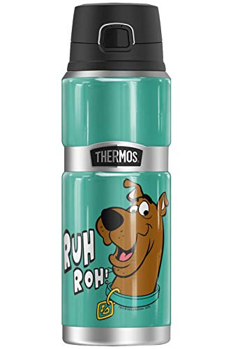 Scooby-Doo Ruh Roh Face, THERMOS STAINLESS KING Stainless Steel Drink Bottle, Vacuum insulated & Double Wall, 24oz