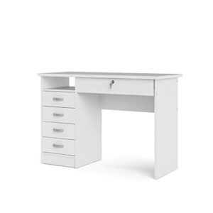 Tvilum Desk with 5 Drawers, White