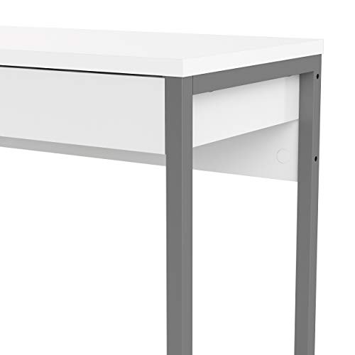 Tvilum 2 Drawer Desk, White High Gloss