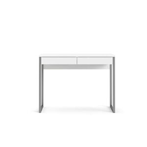 Tvilum 2 Drawer Desk, White High Gloss
