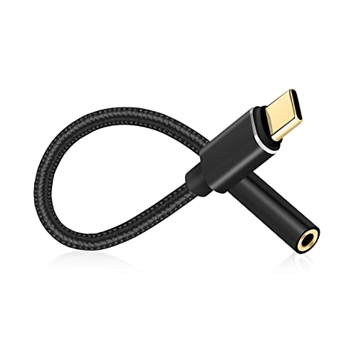 USB C to 3.5mm Audio Adapter Headphone Adapter, USB C to Aux Type C to 3.5mm DAC Headphone Jack Adapter Compatible with Samsung Galaxy S21 S20 Ultra S20+ Note 20 OnePs 7T Pixel 5/4/3