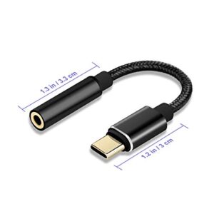 USB C to 3.5mm Audio Adapter Headphone Adapter, USB C to Aux Type C to 3.5mm DAC Headphone Jack Adapter Compatible with Samsung Galaxy S21 S20 Ultra S20+ Note 20 OnePs 7T Pixel 5/4/3