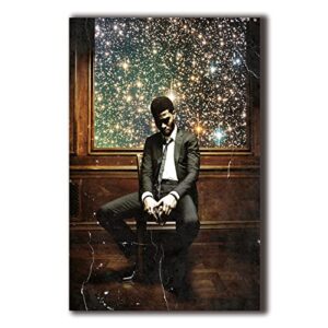 kid cudi man on the moon ii the legend of mr. rager music poster 12 x 18 inch poster print frameless art gift 30.5 x 46 cm matte paper surface