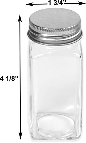 SimpleHouseware Spice Jars 4 Ounce Square Bottles w/labels, 24-Pack