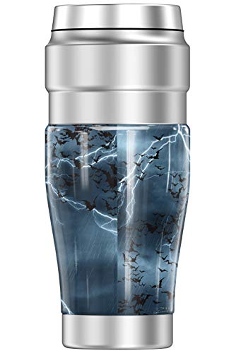 THERMOS Batman Stormy Knight Lightning, STAINLESS KING Stainless Steel Travel Tumbler, Vacuum insulated & Double Wall, 16oz