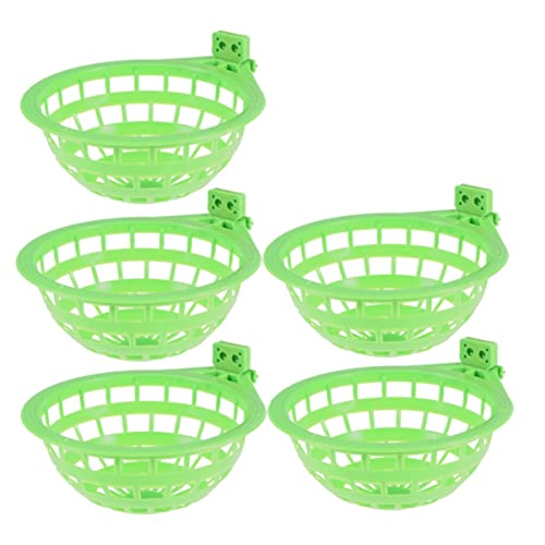 VILLCASE 5pcs Hollow Out Bird Nest Plastic Hollow Hanging Cage Eggs Hatching Tool Bird Breeding Hut Nest Pan Finch Parrot Canary Green