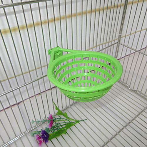 VILLCASE 5pcs Hollow Out Bird Nest Plastic Hollow Hanging Cage Eggs Hatching Tool Bird Breeding Hut Nest Pan Finch Parrot Canary Green