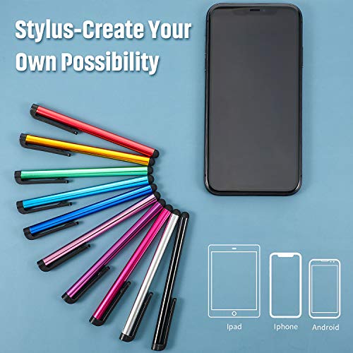 30 Pieces Stylus Pens Capacitive Slim Stylus Pens for Universal Touch Screens Devices, Compatible with iPhone, iPad, Tablet (10 Colors)