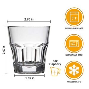 Whiskey Glass 5 oz,QAPPDA Shot Glass Old Fashioned Cocktail Glasses,Drinking Bourbon Glasses For Liquor,Heavy Base Rocks Glasses Shot Cups Set,Vodka Glass Cups Scotch Glass Liquor Glasses 20 Pack