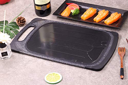 GRILLMATIC 2 in 1 Cutting Board, Meat Defroster, Juice Grooves, Easy-Grip, Plastic, Defrosting Tray Large, Eco Friendly, No Electricity, Thaw, Chopping Board, Non-Porous