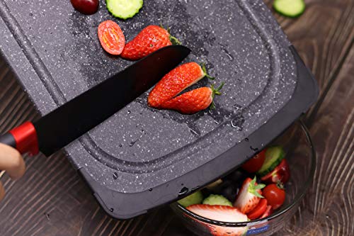 GRILLMATIC 2 in 1 Cutting Board, Meat Defroster, Juice Grooves, Easy-Grip, Plastic, Defrosting Tray Large, Eco Friendly, No Electricity, Thaw, Chopping Board, Non-Porous