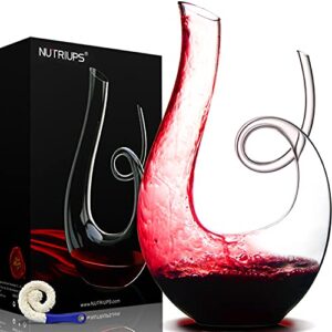 wine decanters by nutriups, decanters for wine, wine decanters and carafes, swan wine decanter, swan decanter for wine, lead-free red wine decanters, 1.7l, clear