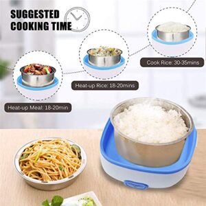 Sethruki Electric Lunch Box Heater Portable Food Warmer Bento Food Grade Material 2 Layers Steamer with Stainless Steel Bowls and Plate, Egg Steaming Rack, Cup, For Home and Office