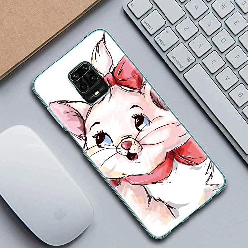 KAPUCTW Case for Xiaomi Redmi Note 9S / Note 9 Pro, Clear Slim Silicone Phone Case Cover with Pattern Design for Girls, Thin Shockproof Gel TPU Bumper Back - [6.67"], Cat Pink