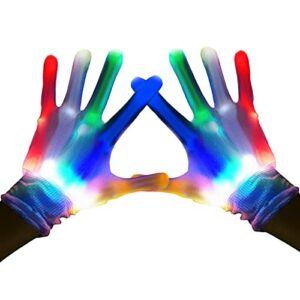 vicsport led gloves light up gloves for adults girls boys toys age 6-16 years old cool fun gifts for carnival halloween christmas birthday parties