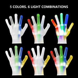 VICSPORT LED Gloves Light up Gloves for Adults Girls Boys Toys Age 6-16 Years Old Cool Fun Gifts for Carnival Halloween Christmas Birthday Parties