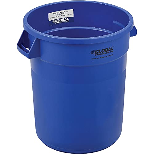 Global Industrial 20 Gallon Plastic Trash Container, Garbage Can - Blue