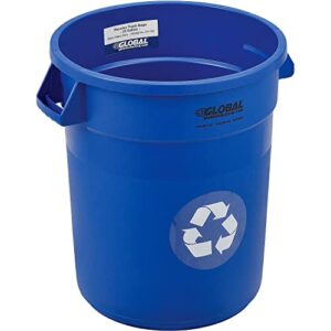 Global Industrial 20 Gallon Plastic Trash Container, Garbage Can - Blue