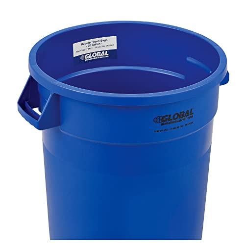 Global Industrial 20 Gallon Plastic Trash Container, Garbage Can - Blue