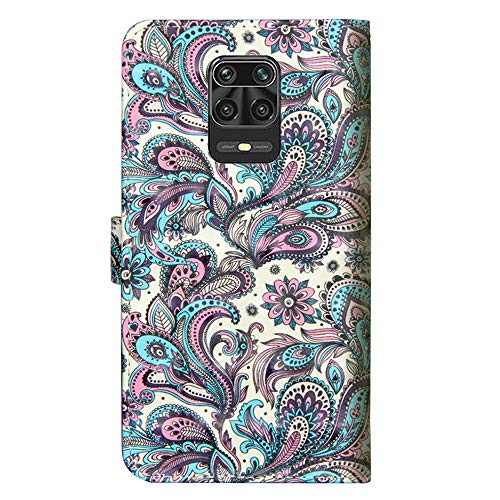 EMAXELER Xiaomi Redmi Note 9 Pro Case 3D Full Stylish PU Leather Shockproof Flip Wallet Case with Kickstand Credit Cards Slot for Redmi Note 9 Pro Max/Redmi Note 9 Pro YX 3D: Peacock Flower