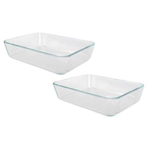 pyrex simply store 7210 rectangle clear glass food storage container - 2 pack made in the usa