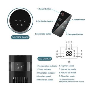 Kismile 43” Portable Quiet Tower Fan with Oscillation,Remote Control,3 Powerful Wind Speed and 3 Modes Setting, Built in 12 H Timer LED Display Compact Standing Fan for Bedroom,Home,Office (43 Inch, Black)