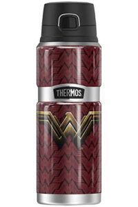 justice league movie wonder woman logo, thermos stainless king stainless steel drink bottle, vacuum insulated & double wall, 24oz