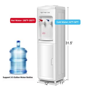 SAFEPLUS Top Loading Water Cooler Dispenser, Hot & Cold Freestanding Water Cooler Holds 5 Gallon Bottles Perfect for Home Office School UL & Energy-Saving Approved