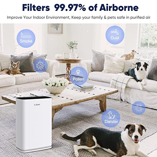 COLZER Home Air Purifiers for Large Room 2500 Sq ft with HEPA Filter, Air Cleaner for Pets, Dust, Odor Eliminator for Smoke, Pet Dander Air Freshener Super Quiet with Sleep Mode