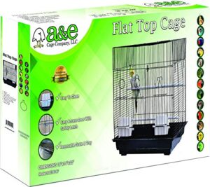 a&e cage co. small bird flat top cage, 18"x14", black