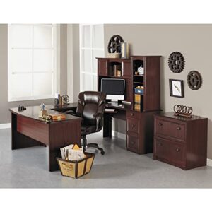 Realspace® Broadstreet 65"W U-Shaped Executive Desk, Cherry