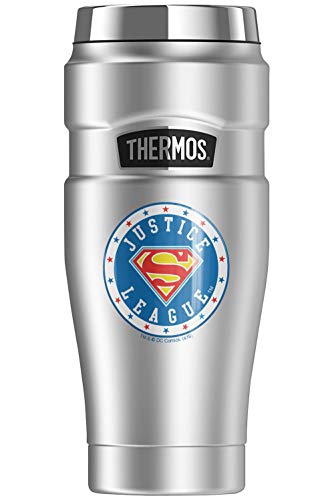 THERMOS Superman Superman Athletic Logo, STAINLESS KING Stainless Steel Travel Tumbler, Vacuum insulated & Double Wall, 16oz