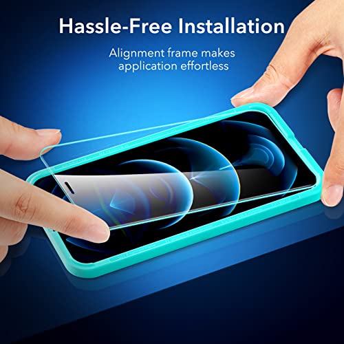 ESR Tempered-Glass Screen Protector for iPhone 12 Pro Max [3-Pack] [Easy Installation Frame] [Case-Friendly] Premium Tempered Glass Screen Protector for iPhone 12 Pro Max 2020, 6.7-Inch