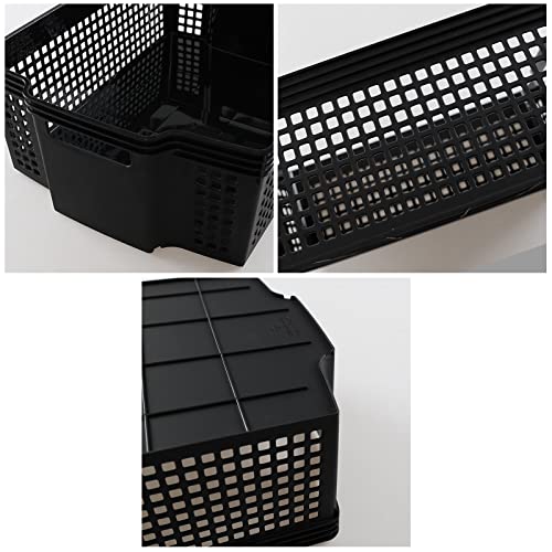 Tstorage Large Storage Basket, Stackable Open Storage Bin, Black, Pack of 2, F