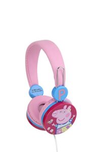 peppa pig over the ear headphones hp1-01057 | soft and cushioned ear pieces to fit any size, adjustable headband headphones, great sound, volume limiting technology, model number: hp1-01708
