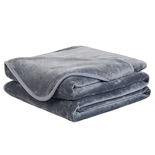 Soft Blanket Warm Fuzzy Microplush Lightweight Thermal Fleece Blankets for Couch Bed Sofa,California King102X108Inch,Gray