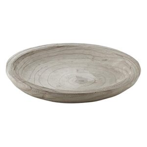 santa barbara design studio table sugar hand carved paulownia wood serving bowl, large, grey