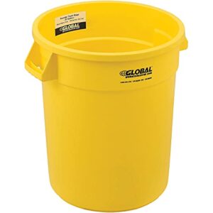 global industrial 20 gallon plastic trash container, garbage can - yellow