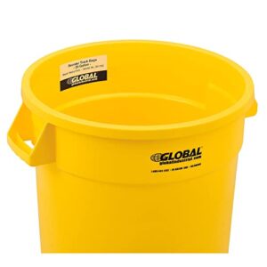 Global Industrial 20 Gallon Plastic Trash Container, Garbage Can - Yellow