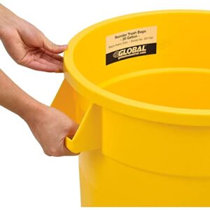 Global Industrial 20 Gallon Plastic Trash Container, Garbage Can - Yellow