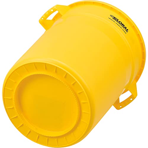 Global Industrial 20 Gallon Plastic Trash Container, Garbage Can - Yellow
