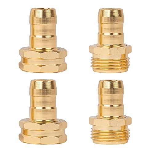 Hourleey Garden Hose Repair Connector with Clamps, Fit for 3/4" or 5/8" Garden Hose Fitting, 4 Set